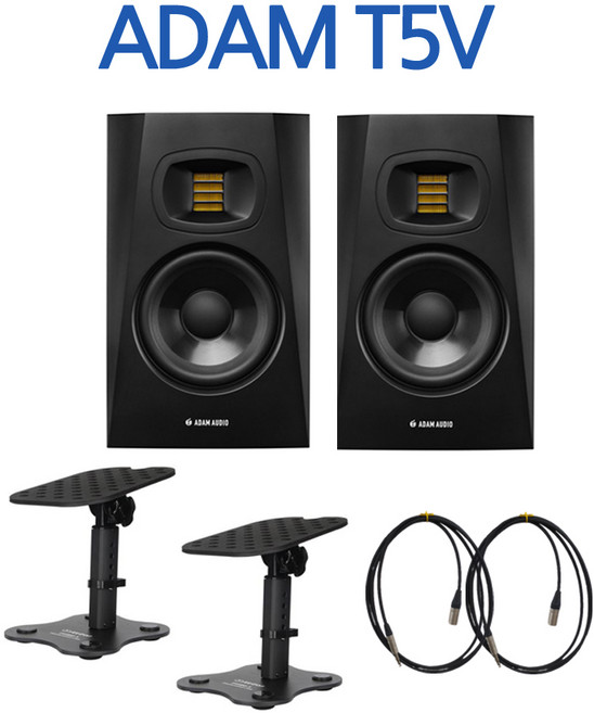아담 T5V x MS180-5 데스크 스피커 스탠드 패키지