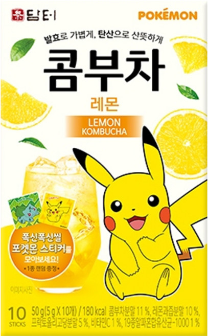 담터 포켓몬 콤부차 레몬 10T, 5g, 10개입, 1개