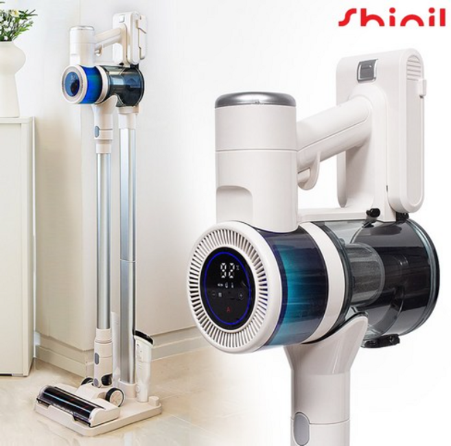 신일 350W BLDC 무선 청소기 2025년 최신형 흡입력 자동조절 충전거치대 세트구성, SVC-S350IM(화이트콤비)
