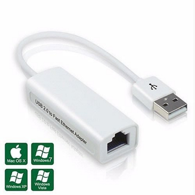 帶線型 USB2.0網路卡 Mac免驅動 支援Win7 64bit 支援10/100Mbps, 1個