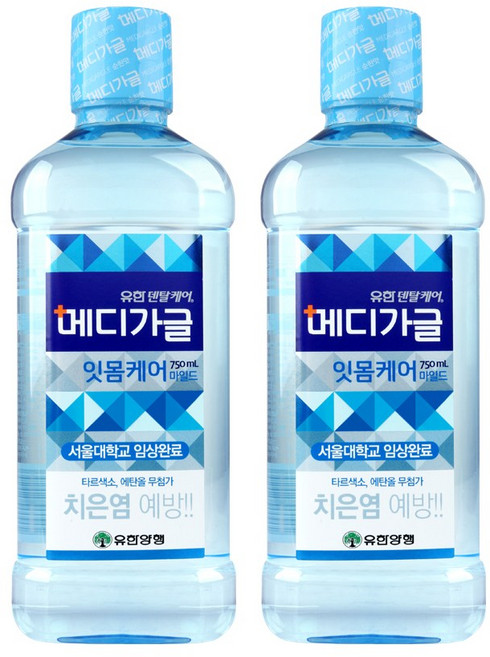 유한양행 메디가글 마일드 덴탈케어, 2개, 750ml