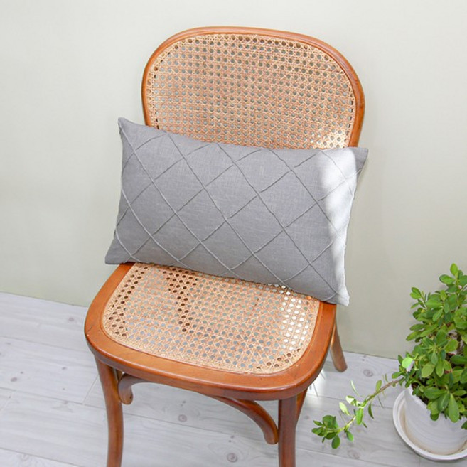 다하임 린넨 100% 무지 핀턱 쿠션커버 30x50cm [1시주문건까지 당일출고]