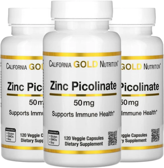 [2+1] CGN 캘리포니아골드뉴트리션 아연 피콜리네이트 50mg 120베지 캡슐 피콜리네이트아연 Zinc Picolinate, 120정, 3개 - 쿠팡