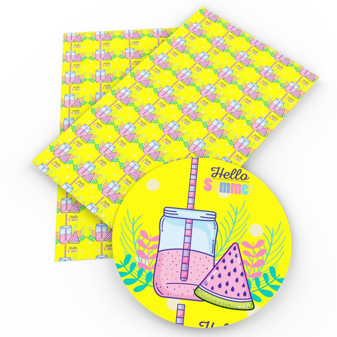 식품 주스 커피 비스킷 케이크 인쇄 합성 인조 가죽 시트 DIY 활 공예 선물 장식 비닐 20x33cm, 1063981, 1개