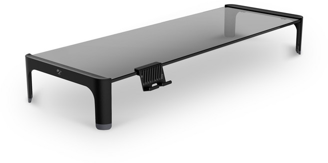 지니비 GMS1 강화유리 모니터받침대, 블랙(받침대 단품), 1개