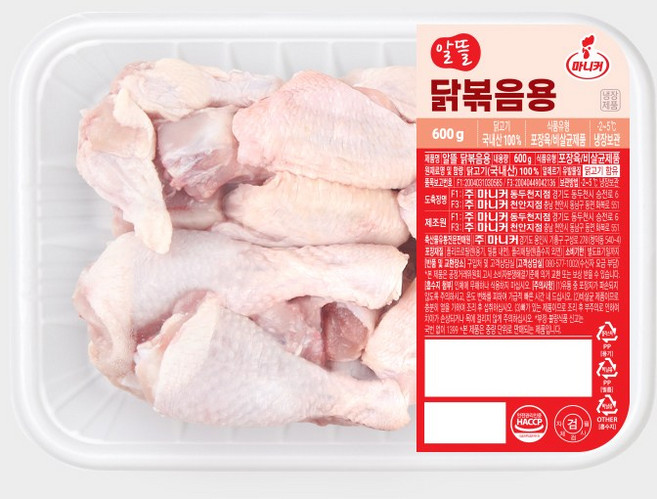 마니커 알뜰닭볶음용 (냉장) 국내산 당일생산 절단육 닭볶음탕용 닭고기, 4개