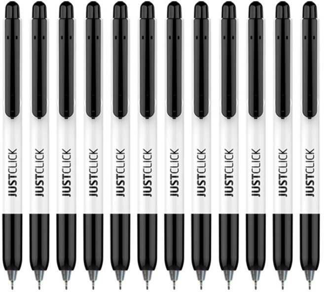 모리스 저스트클릭 네임펜F 엑스트라 1다스(12개입), 검정, 1개