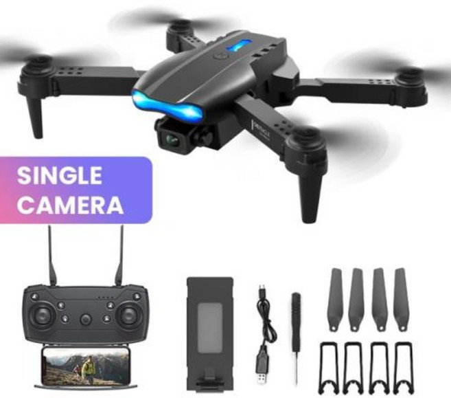 드론카메라 E99 K3 프로 HD 4k 드론 카메라 하이 홀드 모드 접이식 미니 RC 와이파이 항공 사진 쿼드콥터, [03] Black Single Cam, 03 Black Single Cam, 1개