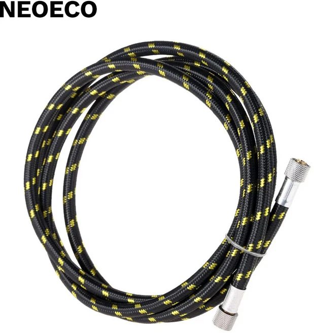 표준 1/8"x1.8m(5.9ft) 크기의 전문 나일론 편조 에어브러시 호스(한쪽 끝에 맞춤) 에어 DIY용 1/8인치, 08 Yellow air hose