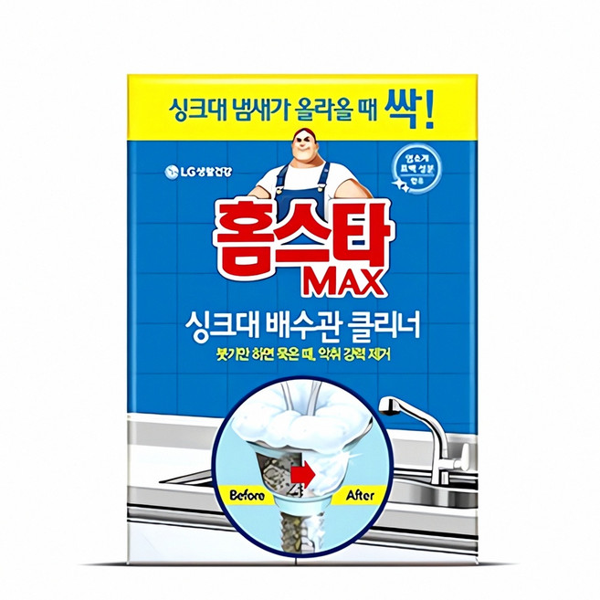 홈스타 싱크대 배수관 클리너 680ml 배 수구 청소기 파이프 정제 오염 거제 하수 구, 1
