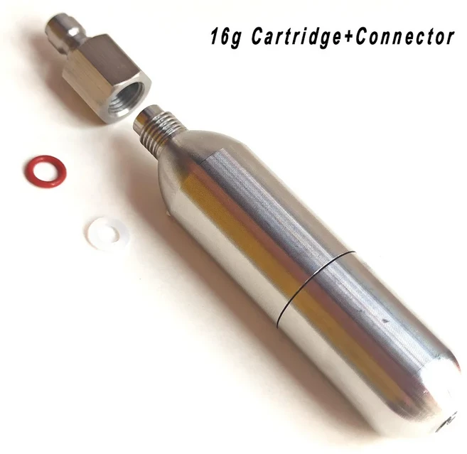 스테인레스 스틸 충전식 캡슐 CO2 카트리지 풍선 키트 퀵 커플러 파고다 커넥터 8MM Male Pulg, 01 China Mainland, 03 16g set