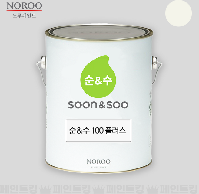 노루페인트 순수100 내부용 수성 실내인테리어 (베스트 4종 컬러), 화이트크림, 4L, 1개