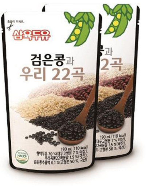 삼육 검은콩과우리22곡파우치 190mlx60입, 60개, 190ml