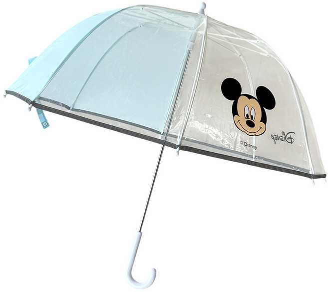 ECLL 어린이 디즈니 캐릭터 안전 우산 빛 반사띠 돔형