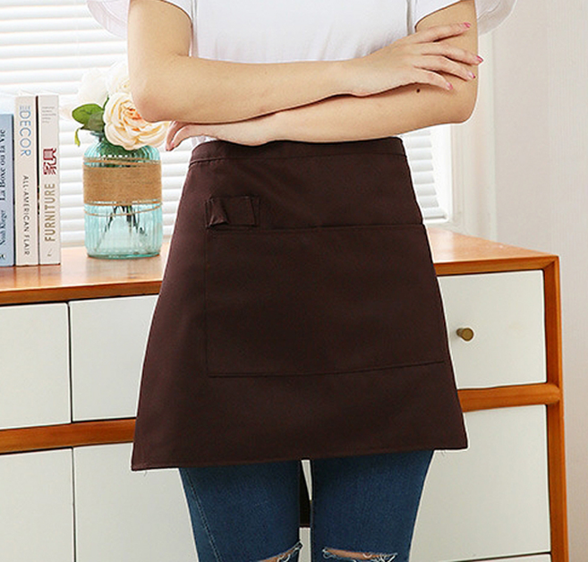 쿠몽 하프 앞치마 하프형 앞치마 카페, 1개, 하프앞치마 브리운