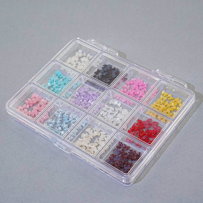 네일스토어 리본 네일파츠 12세트-2 미니 진주 300개입, 1개, 리본 파스텔