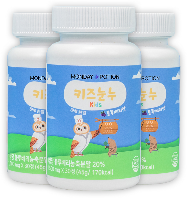 우리아이 안경대신 키즈눈누 | 루테인 함유, 3개, 30정