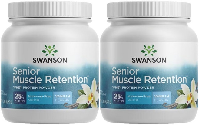 스완슨 시니어 머슬 리텐션 파우더 분말 바닐라맛, 480g, 2팩