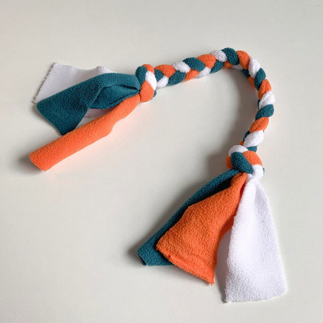 제품공감 애착 터그 강아지 훈련 장난감, 오렌지화이트, 1개