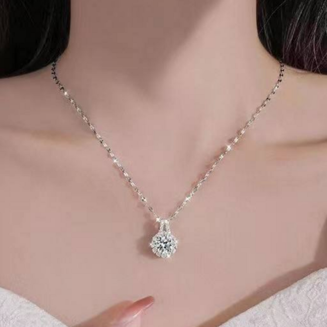 모이사나이트 2캐럿 여자 목걸이 데일리웨어