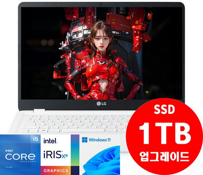 LG전자 울트라PC 15U50P i5-1135G7/16G/SSD 512GB/Iris Xe/윈11 15.6인치 FHD 고사양 노트북 SSD 무료 업그레이드!!, LG전자 15U50P, WIN11 Home, 16GB, 512GB, 화이트