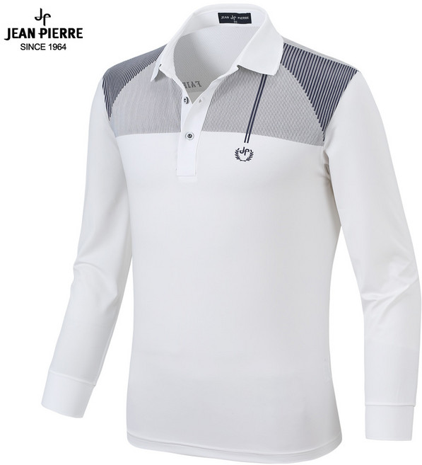 쟌피엘 백화점용 봄/가을 남자 고급 스판 소프트 카라티 카라넥 골프티 골프웨어 긴팔 티셔츠