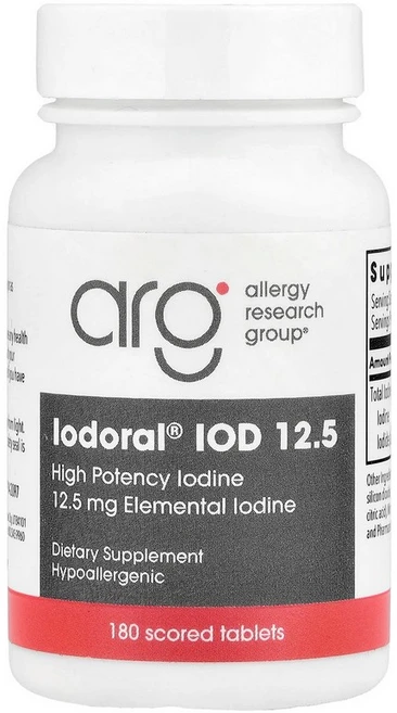 옵티목스 아이오도랄 IOD 12.5 mg 요오드 요오드화 칼륨 타블렛 180정, 1개 - 쿠팡