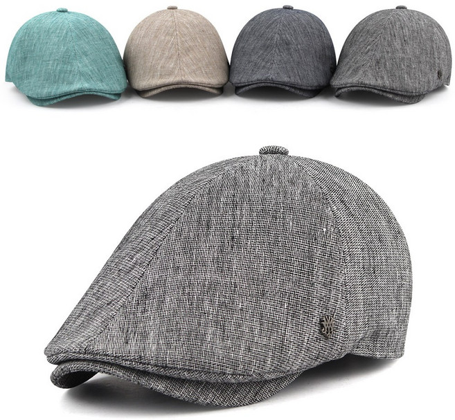 MQUM 린넨 시원한 중년 남자 헌팅캡 모자