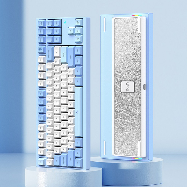 [국내정품] WOB CRUSH80 풀 알루미늄 유무선 블루투스 게이밍 기계식 키보드 극지해축, 블루, 제조사축