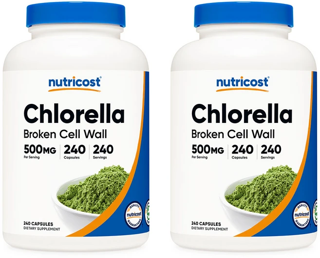 뉴트리코스트 클로렐라 500mg 240캡슐 2병, 2개, 240정 - 쿠팡
