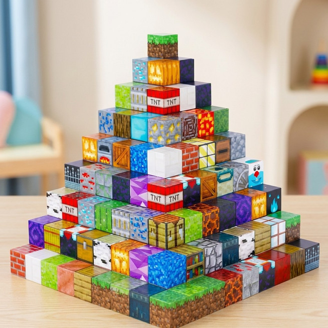 딜대쉬 안심 무독성 창의력 쑥쑥 마크 자석블럭(27개), 1세트, 랜덤패턴