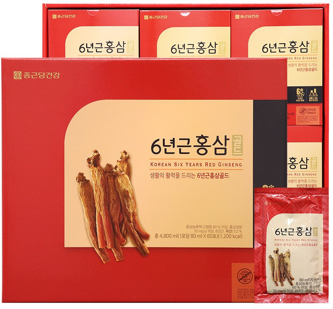 종근당건강 6년근홍삼골드 80mlx60포, 80ml, 60개