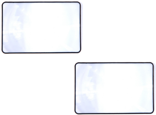 NOV- 휴대용 카드형 돋보기 노안 독서 확대경, 2개, 투명