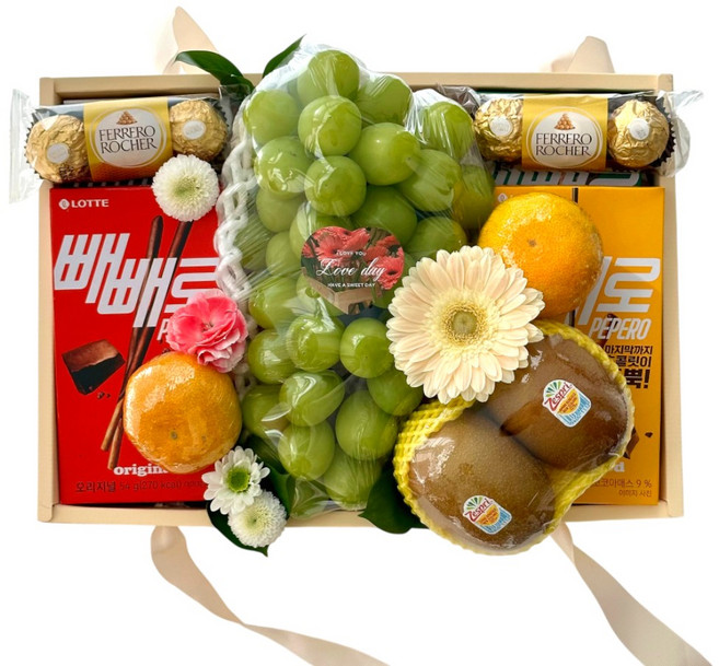 빼빼로데이 선물세트 페레로로쉐 초콜릿 빼빼로 과일 꽃 혼합 세트 샤인빼로, 1개