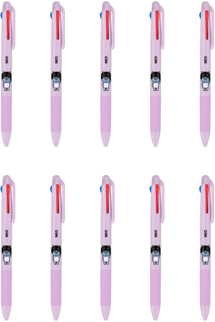 카카오프렌즈 3색 볼펜 0.7mm 10p 세트, 10개, 네오