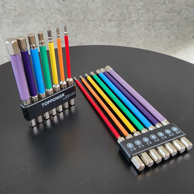 비트세트 육각 임팩드릴 충전드릴 레인보우 숏+롱 구성, 1개