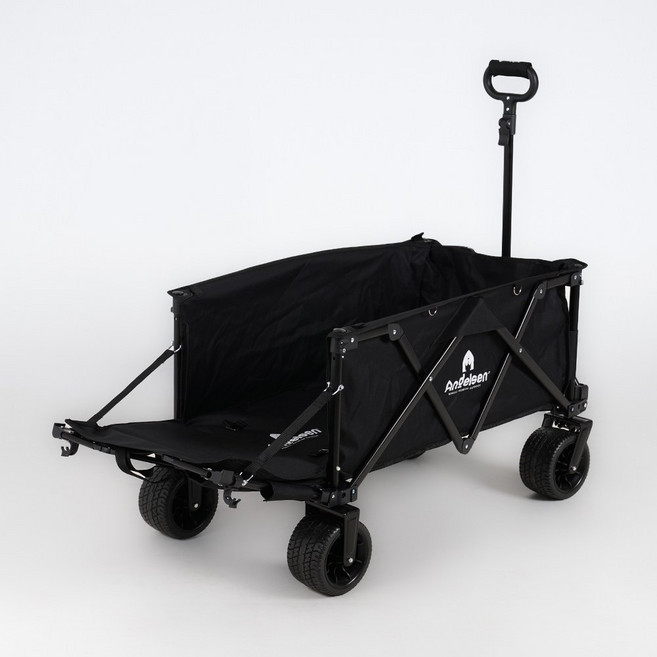 판매1위 안델센 V3 울트라 캠핑 웨건(뒷문개방형) 4종 컬러 출시 (광폭타이어 바퀴분리 세척 3단핸들 저소음 견고성 강화), 블랙, 1개