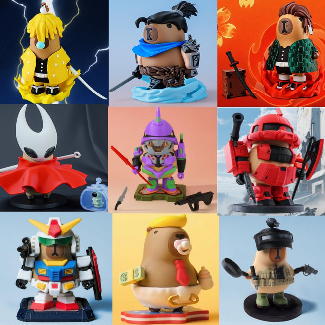 카피바라 피규어 마그넷 자석 조립 귀칼 건담 베그 카피바라 세트