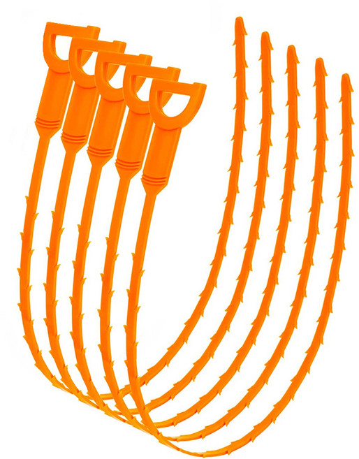 배수구 청소 클리너 후크, 오렌지 5p