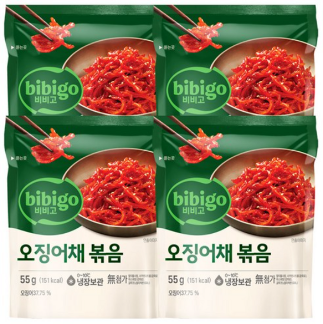 CJ 비비고 오징어채볶음, 55g, 4개
