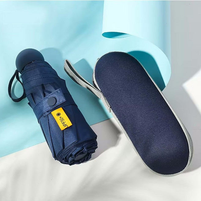 휴대용 초경량 5단 접이식 양산 우산 겸용 자외선 차단 + 파우치포함