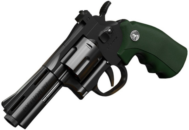 UB 리볼버 ZP5 탄피 저격 너프건 자동 연발 권총, 1개, 블랙그린 중형