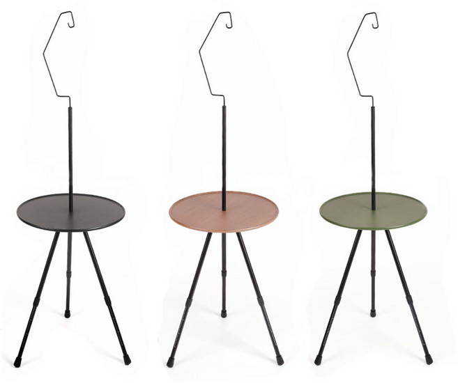 브리즈피크 캠핑 랜턴걸이 원형 테이블 높이조절, 랜턴걸이형 원형 테이블 올리브그린, 올리브그린