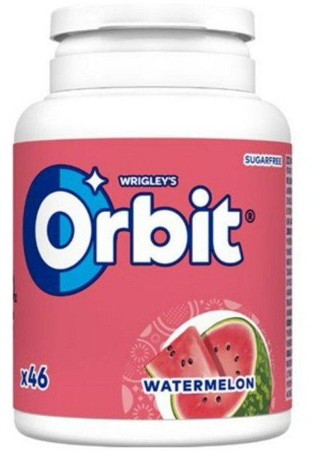 Orbit 수박맛 무설탕 츄잉껌 플라스틱 통 64g, 1개