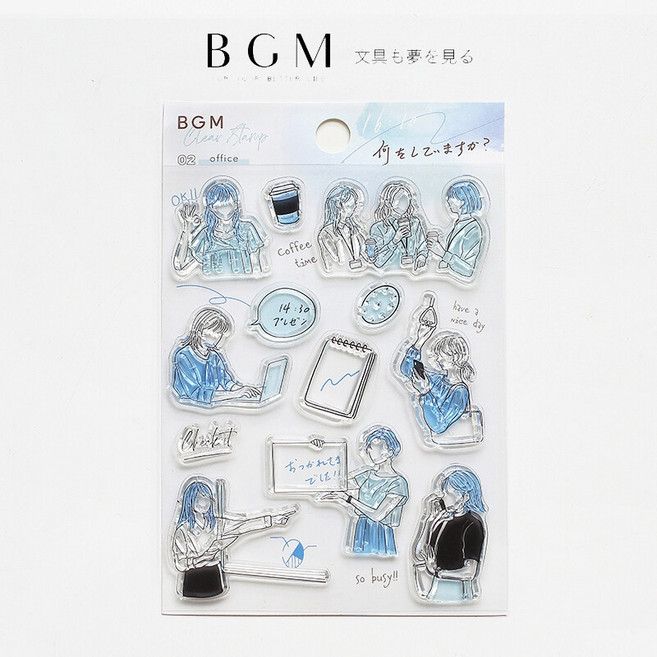 莫莫日貨 2022年6月新品 BGM水晶印章 透明印章組 - 大人女子・辦公室 CSJ002, 1個