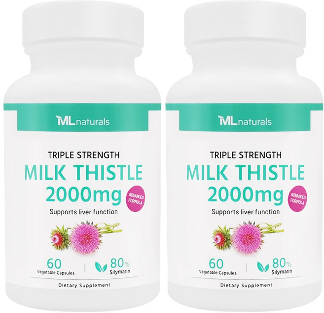 2병 마이라이프 내추럴스 밀크시슬 2000mg 60정, 2개 - 쿠팡