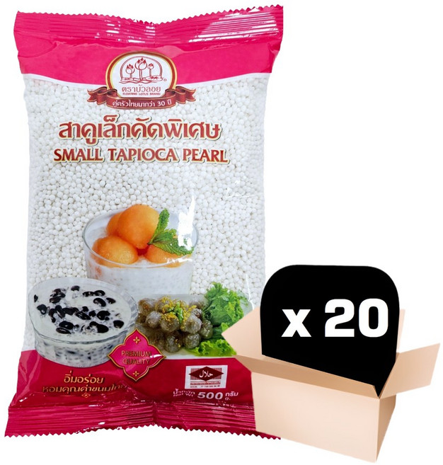 사고 타피오카 펄 화이트 스몰 미니 망고사고 박스, 20개, 500g
