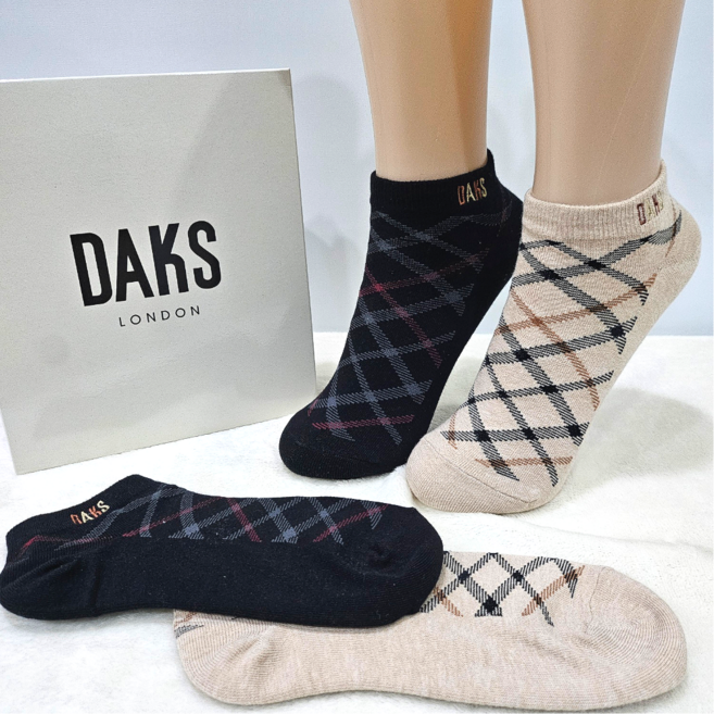 닥스양말 체크패턴 숙녀 스니커즈 양말 2족세트