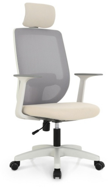 (린백) LB16HW 프리무빙백 화이트바디 헤드형 학생 컴퓨터 공부의자, 레드