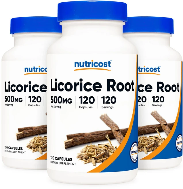 뉴트리코스트 리코라이스 뿌리 (감초) 500mg 120캡슐 3병, 3개, 120정 - 쿠팡